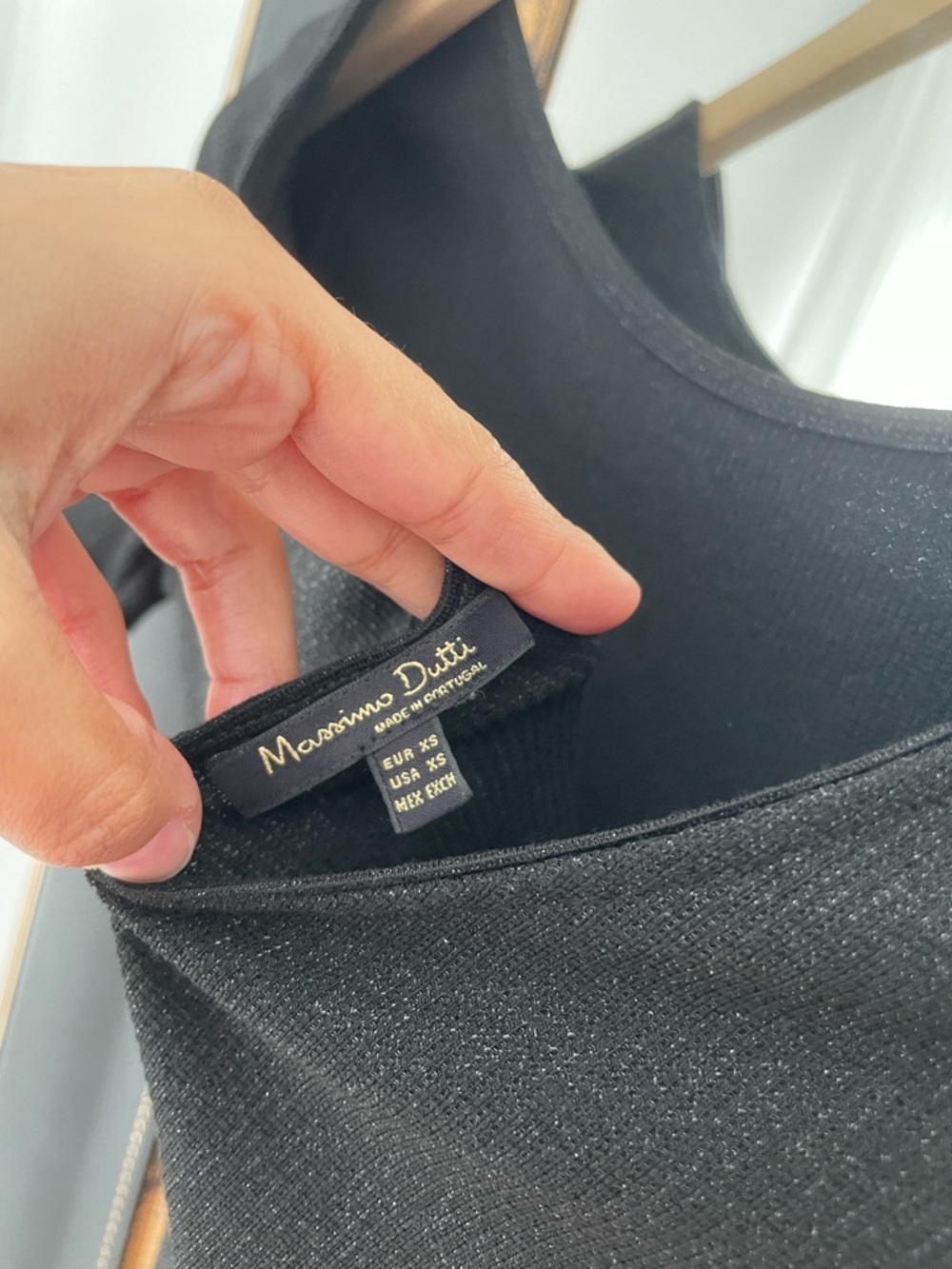 Massimo Dutti Black Shiny Short Sleeve Tee - Picture 5 of 6